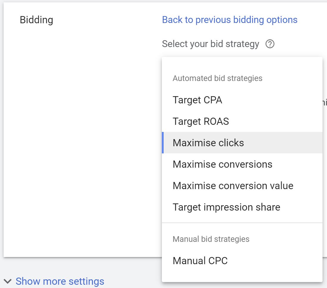 Campaign Level Bid Type