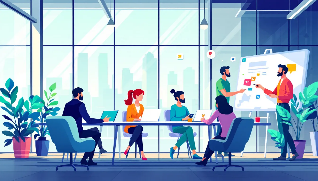 Digital Marketing Agency Sydney: Strategy-Led, Performance-Obsessed 5 A team collaborating on social media marketing strategies.