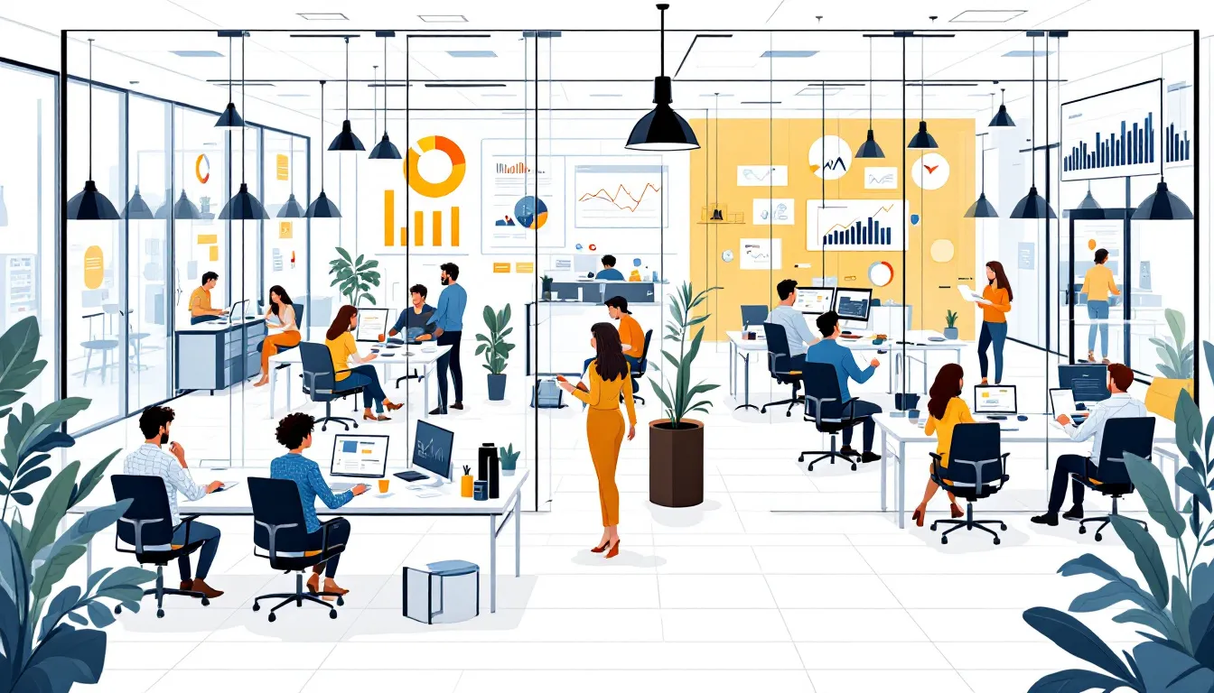 Digital Marketing Agency Sydney: Strategy-Led, Performance-Obsessed 2 A bustling office environment of a digital marketing agency in Sydney.